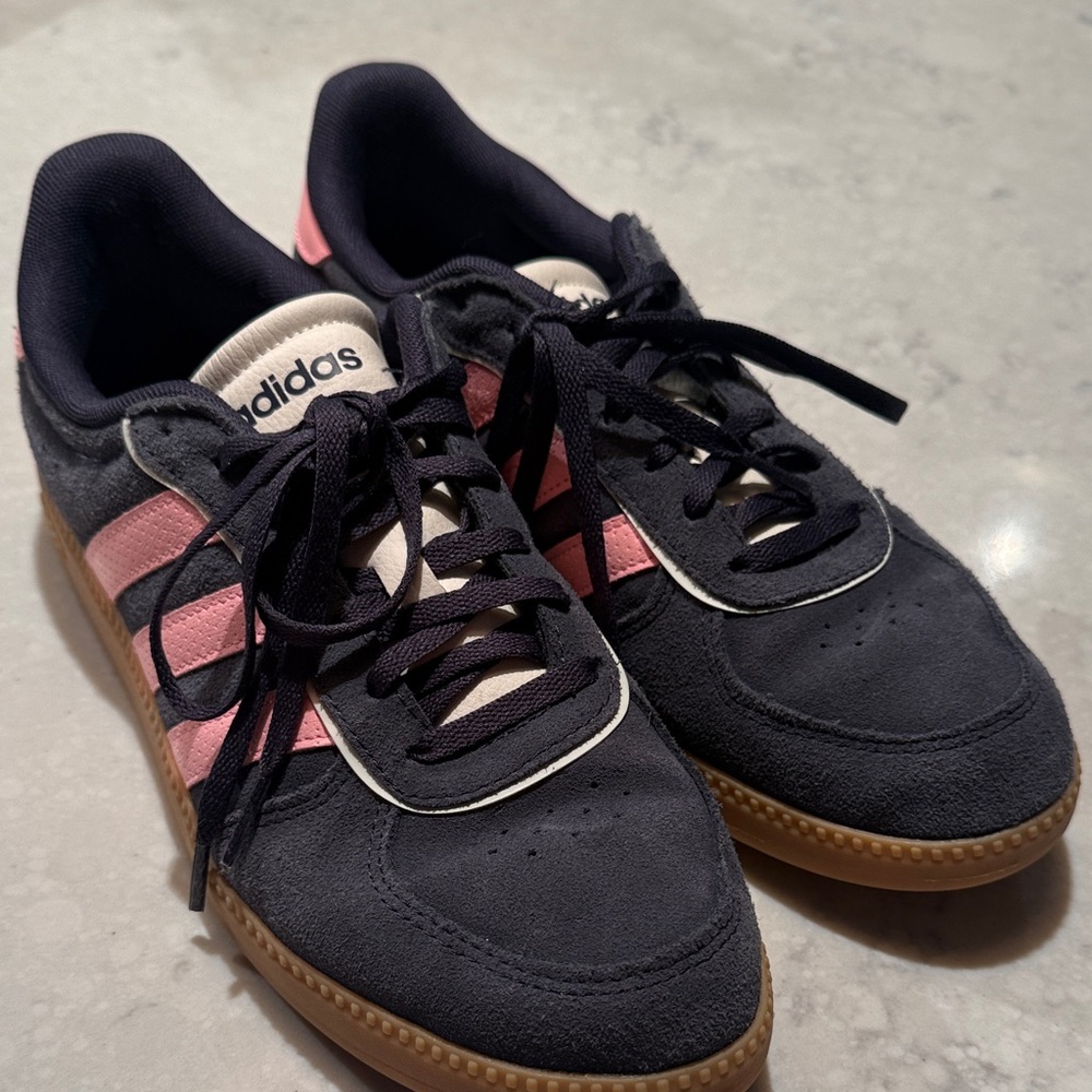 Adidas Dark Blue and Pink Trainers